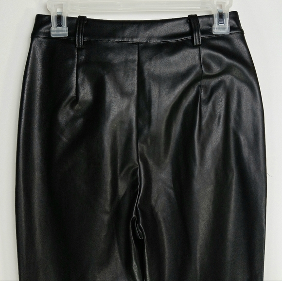 AUTOMET Black Matrix Faux Leather Wide Leg Pants Raw Hem Size Small NWT - Picture 5 of 8